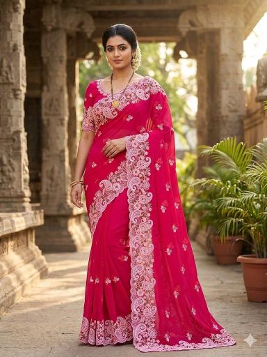 Dazira Pure Georgette Saree wholesale market in Pune