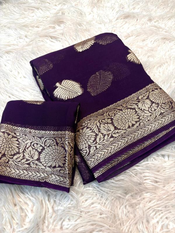Dazira viscose leaf jacquard Saree manufacturers in Hyderabad