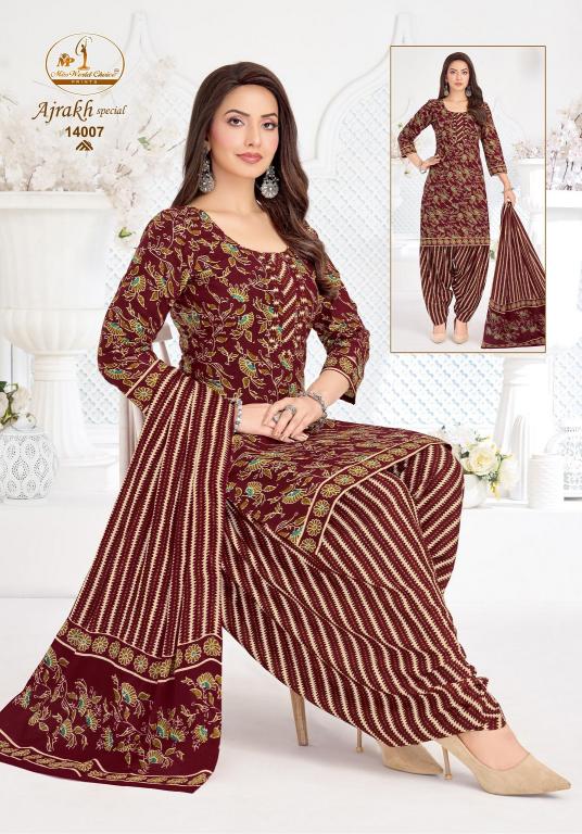 Miss World Ajrakh Vol-14 – Readymade Patiyala Dress - Wholesale Catalog