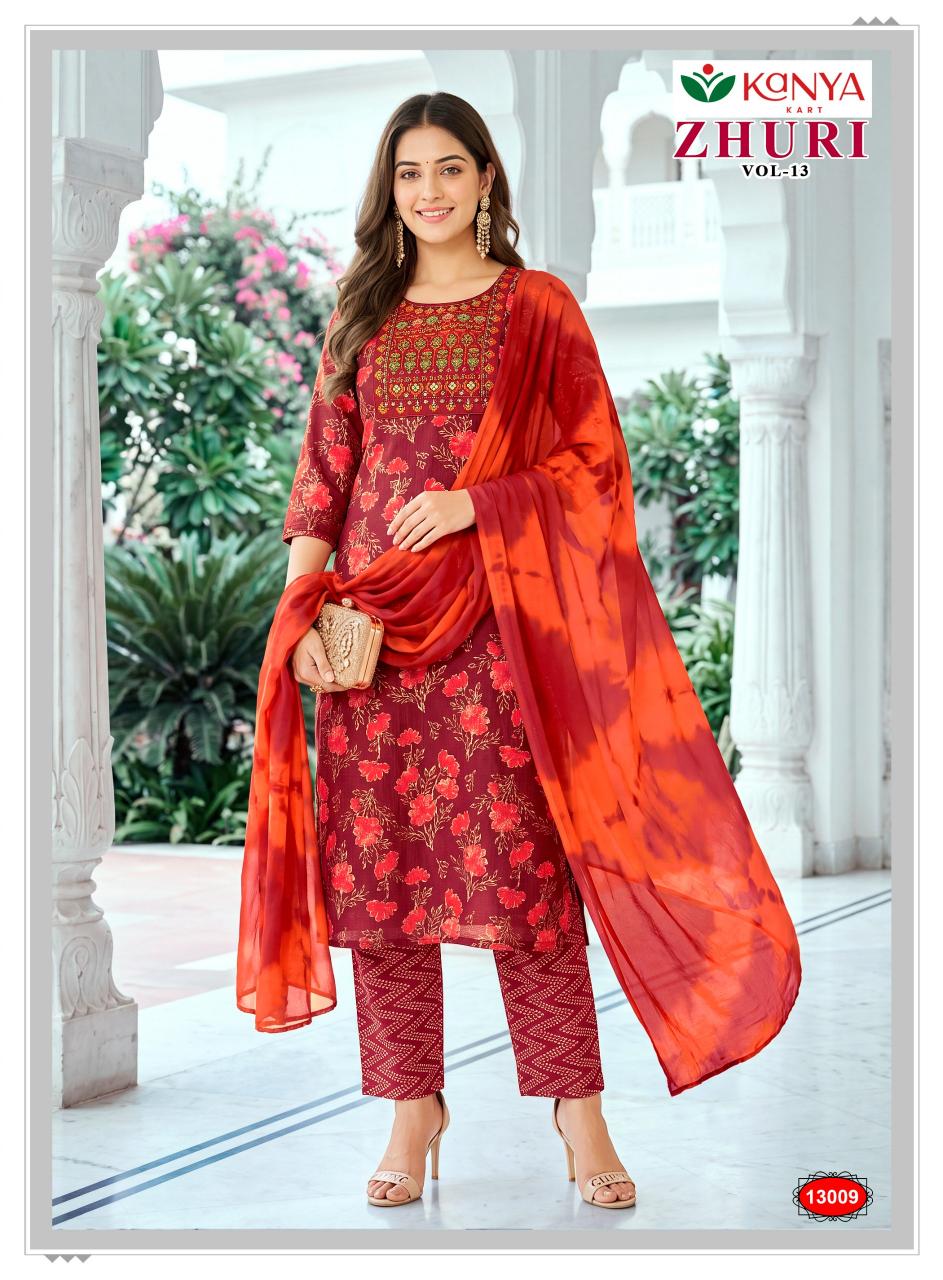 Kanya Zhuri vol 13 catalog wholesale lucknowi kurti