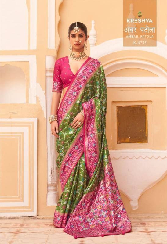 Kreshva Ambar Patola catalog saree wholesale market in mumbai