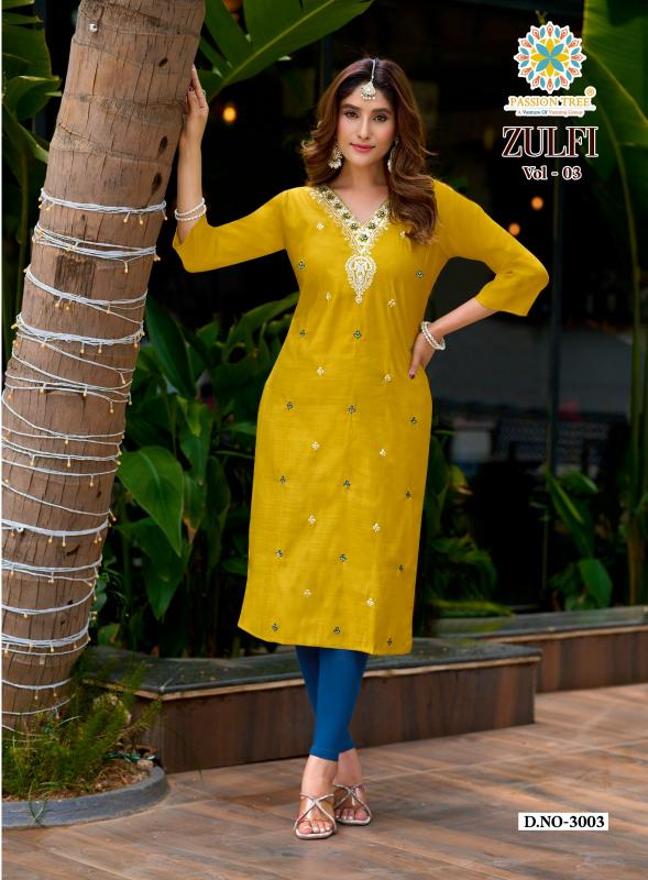 Passion Tree Zulfi vol 3 catalog wholesaler indian style kurtis
