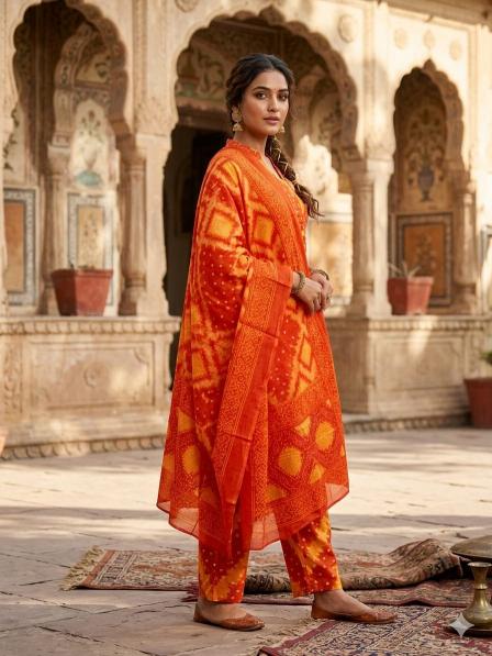 Felocity T3621 catalog bandhani kurti wholesale