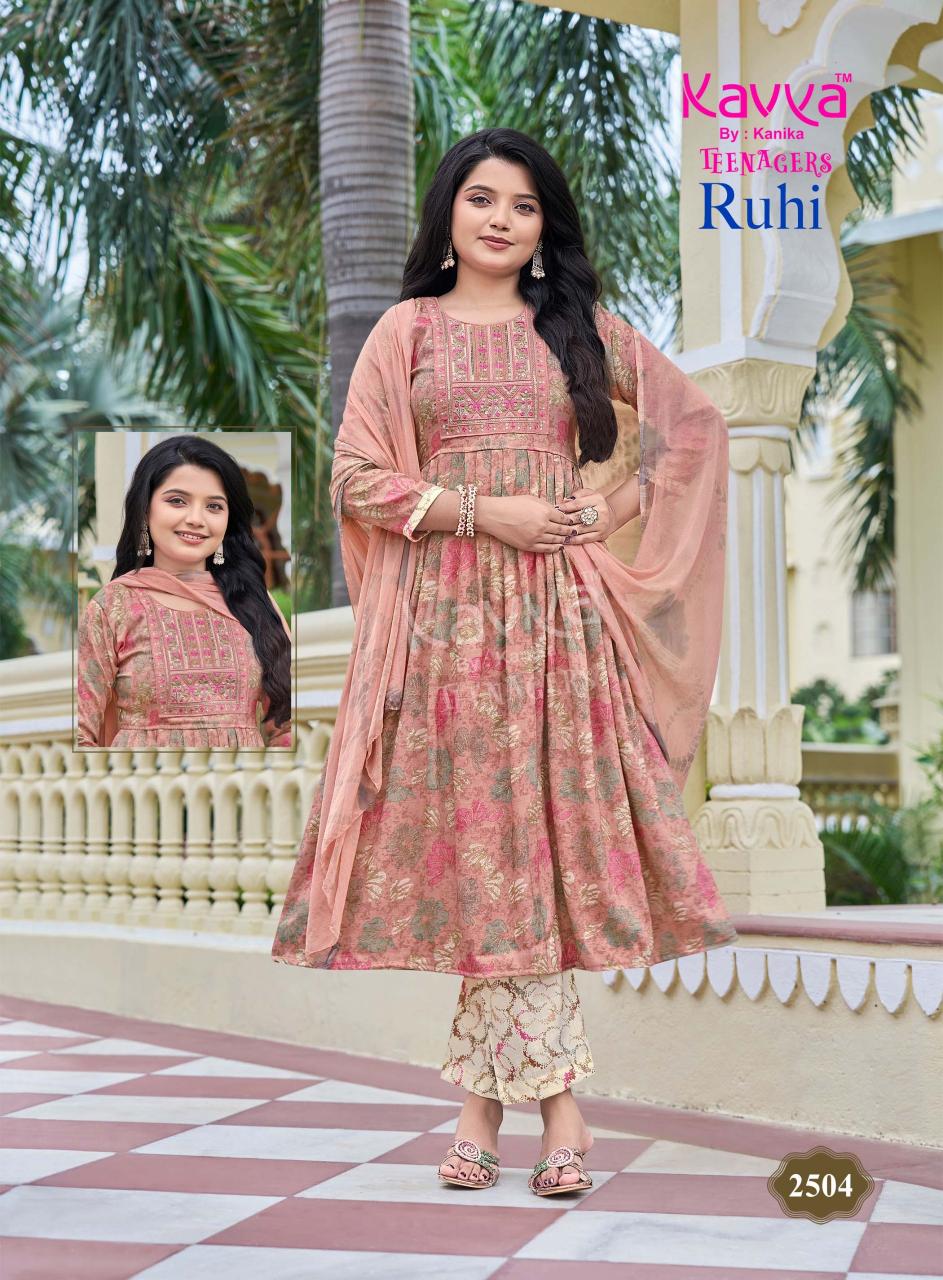 Kavya Ruhi Vol 25 catalog wholesale designer kids wear kurtis