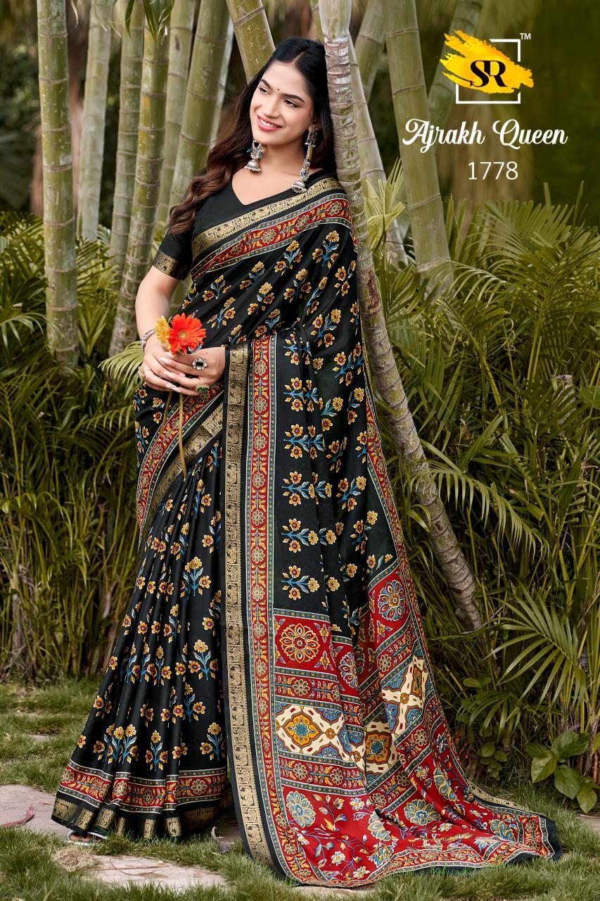 Sr Ajrakh Queen catalog wholesale saree market
