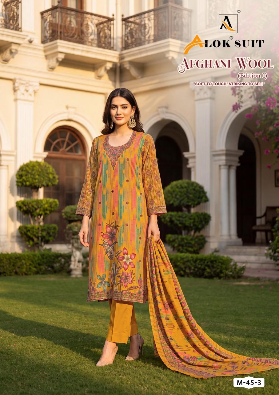 Alok Afghani Wool catalog surat dress material market
