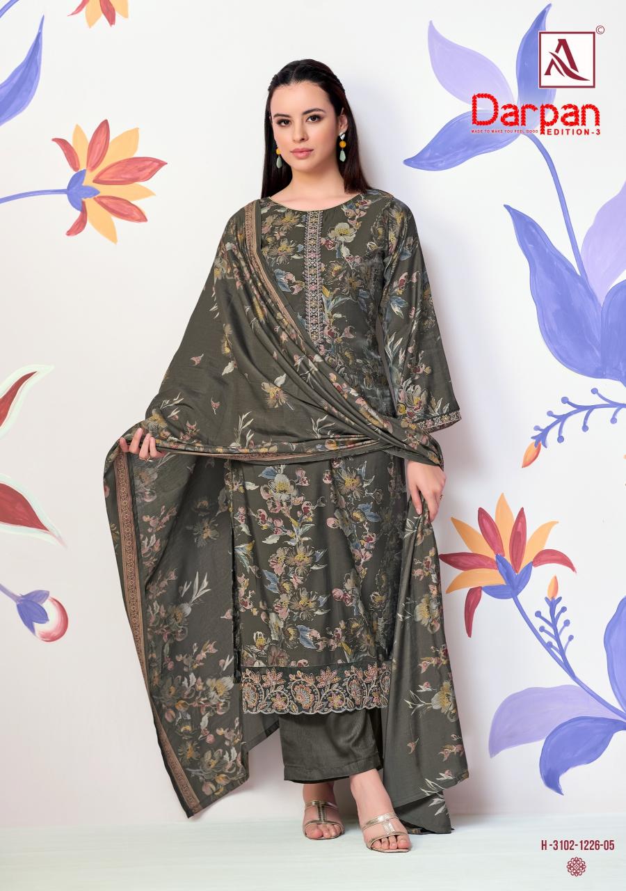 Alok Darpan vol 3 catalog synthetic dress material in surat manufacturer
