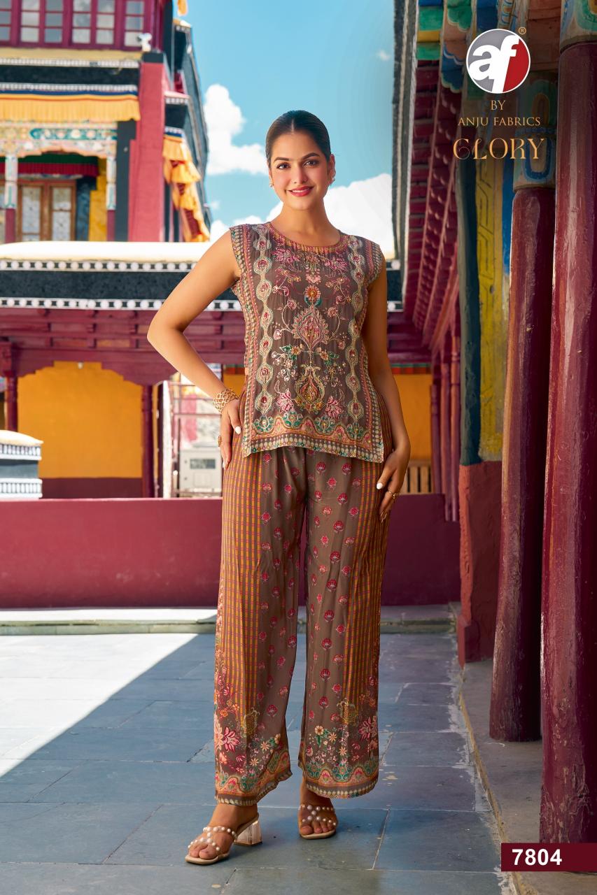 Anju Fabrics Glory catalog branded indo western kurtis in wholesale