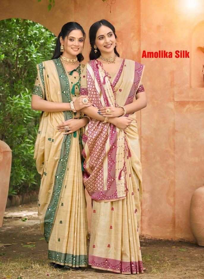 Bunawat - Amolika SIlk Sangam Prints Assam Silk Woven Work Traditional Saree