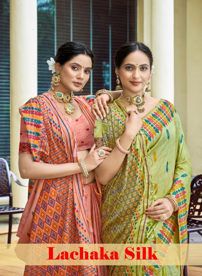 Bunawat - Lachaka Silk Sangam Prints Assam Silk Woven Work Traditional Saree