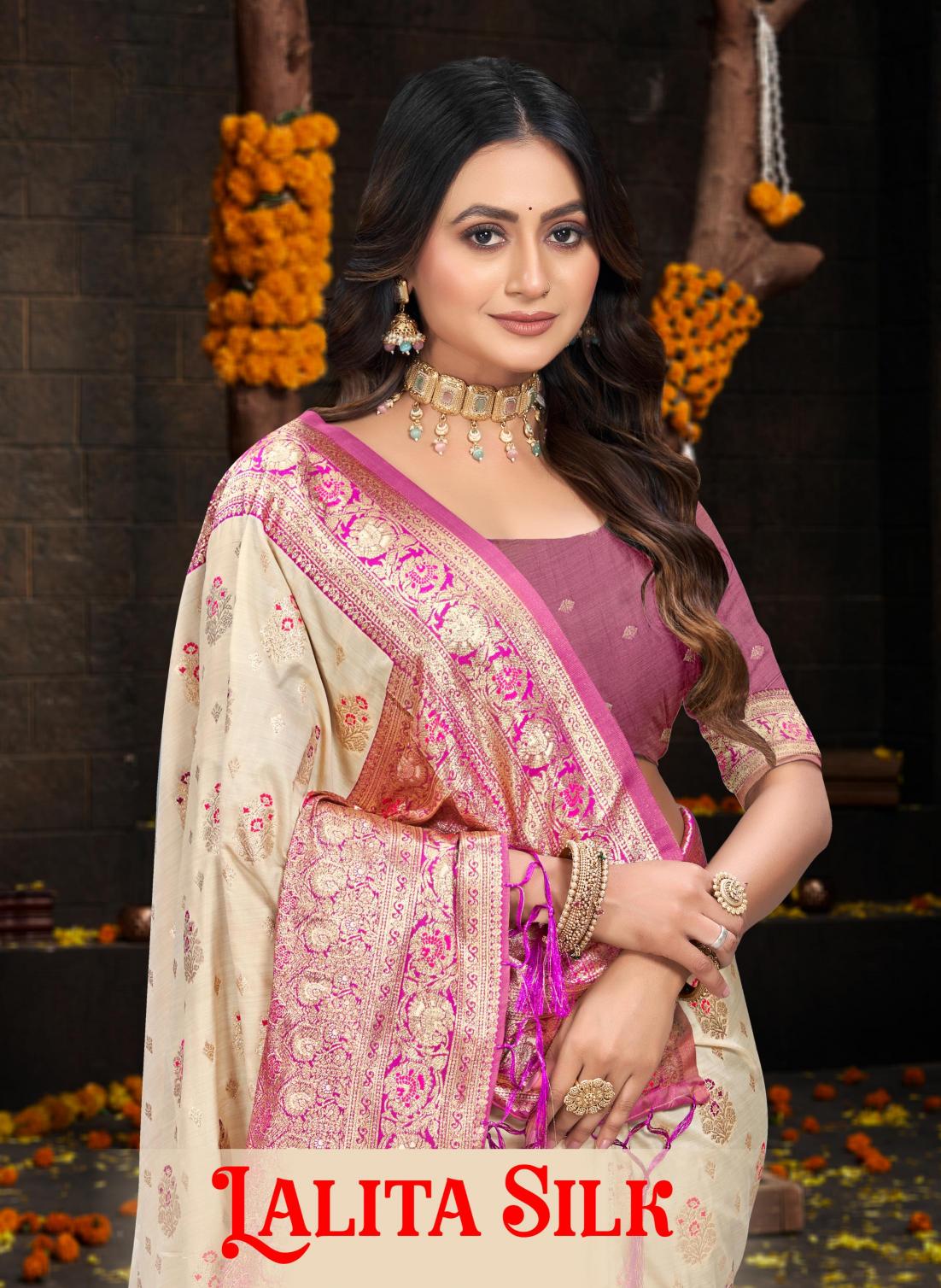 Bunawat - Lalita Silk Sangam Prints Silk Woven Work Traditional Saree