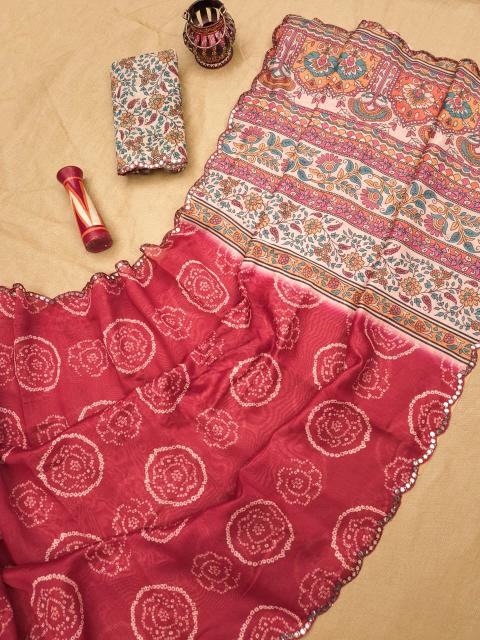 Dazira Chanderi Linen vol 1 catalog ajrakh sarees wholesale