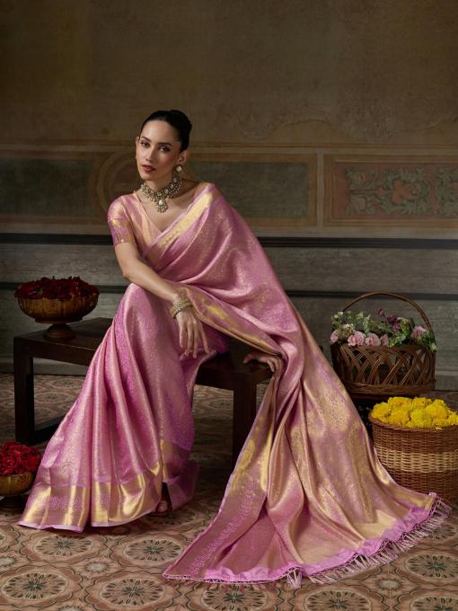 MUSKAN by SHREE SHYAM FASHION fancy designer Kanchivaram Silk fabric saree wholesale with Fancy latkan