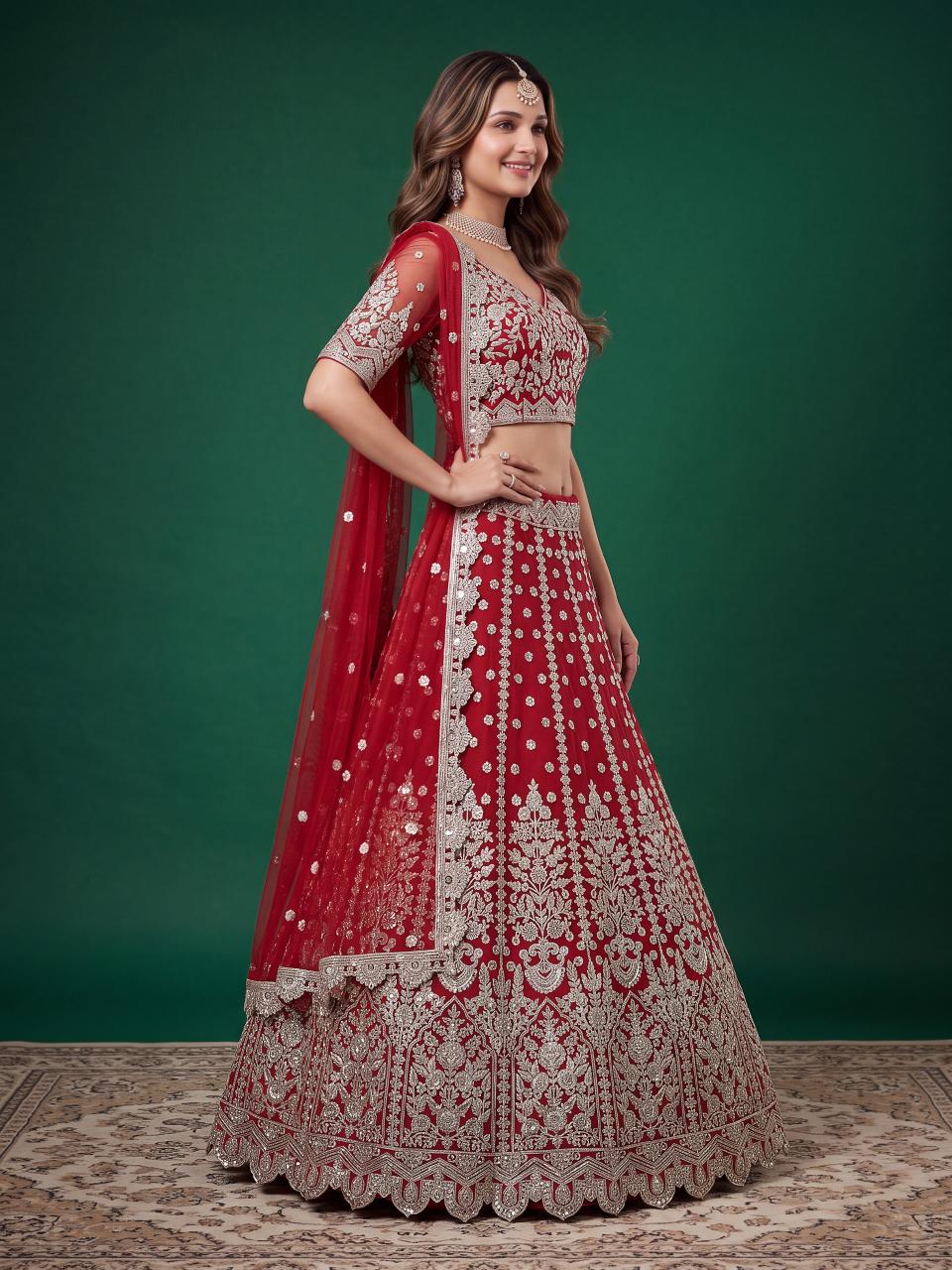 Sabella 6013 Red catalog lehenga wholesale in coimbatore