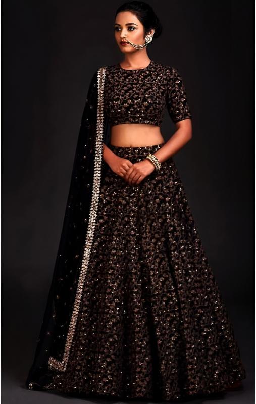 Sabella 7015 Black catalog chandni chowk wholesale lehenga