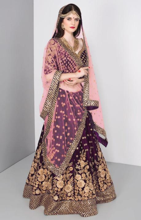 Sabella 7024 Purple Catalog bridal lehenga wholesale surat