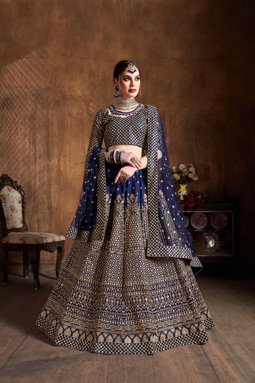 Sabella 7408 Blue catalog wholesalers of lehenga in mumbai