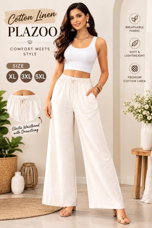 Sabella Cotton Linen bottom pant for ladies