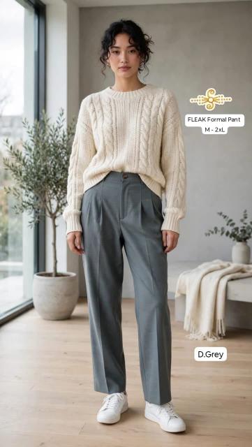 Sabella Fleaky formal pant korean style