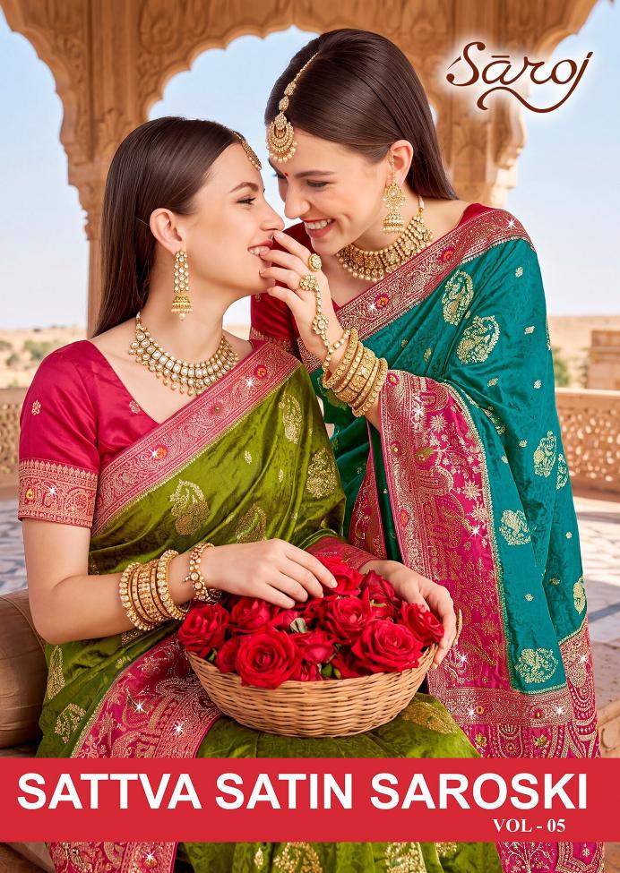 Saroj Sattva satin saroski vol.5 Satin silk saree in surat with price wholesale