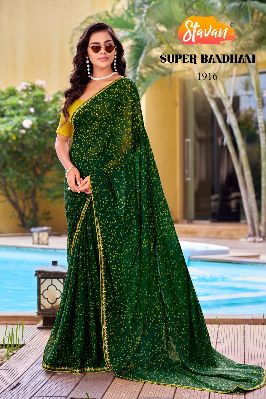 Stavan Supper Bandhni catalog wholesale saree shops in madurai