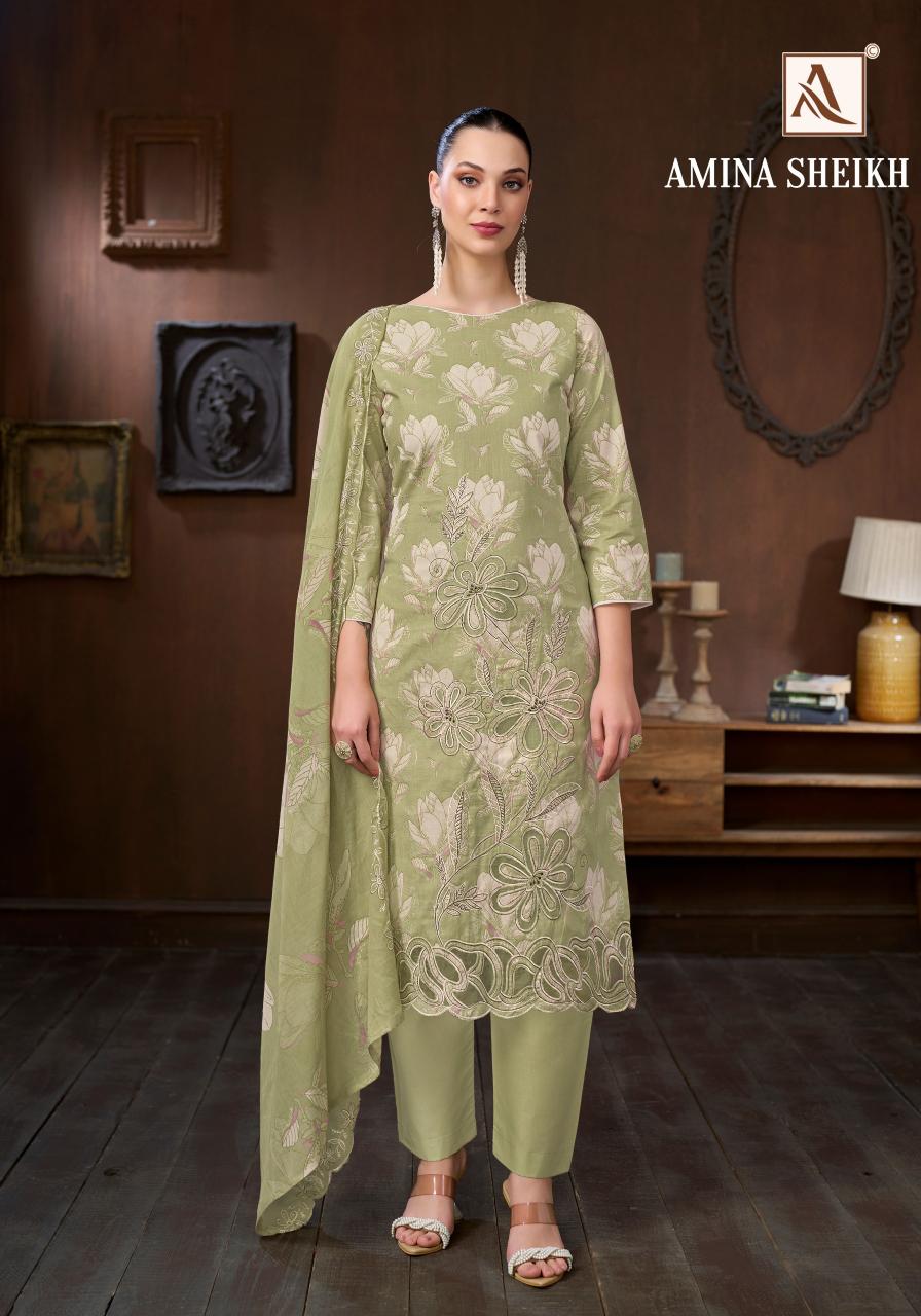 ALok Amina Sheikh catalog surat dress materials prices