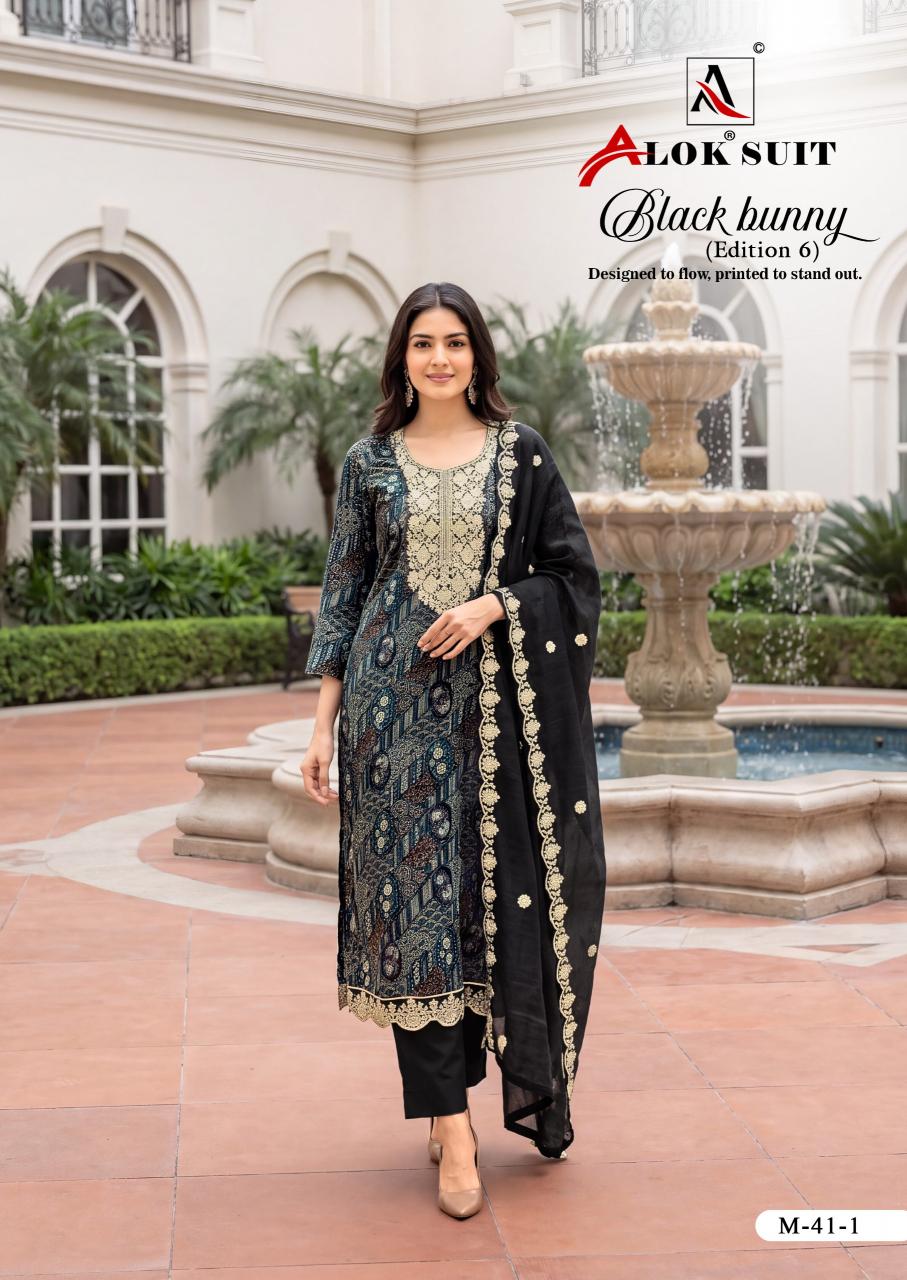 Alok Black Bunny vol 6 catalog wholesale dress material in ahmedabad