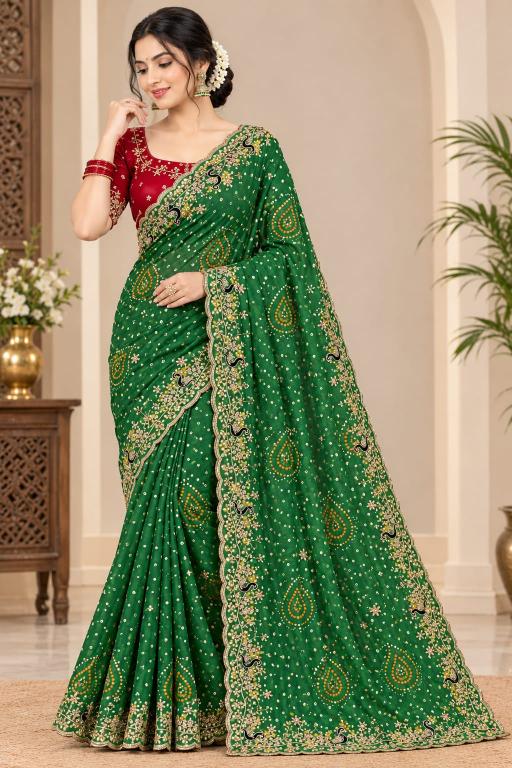 Dazira Morpankh catalog bandhani saree wholesalers ahmedabad