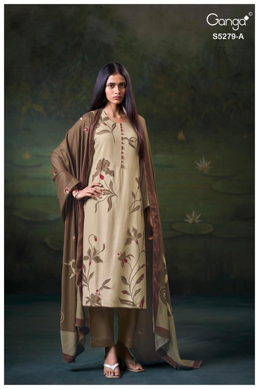 Ganga Henley 5279 catalog wholesale salwar kameez baandhani by sargam prints