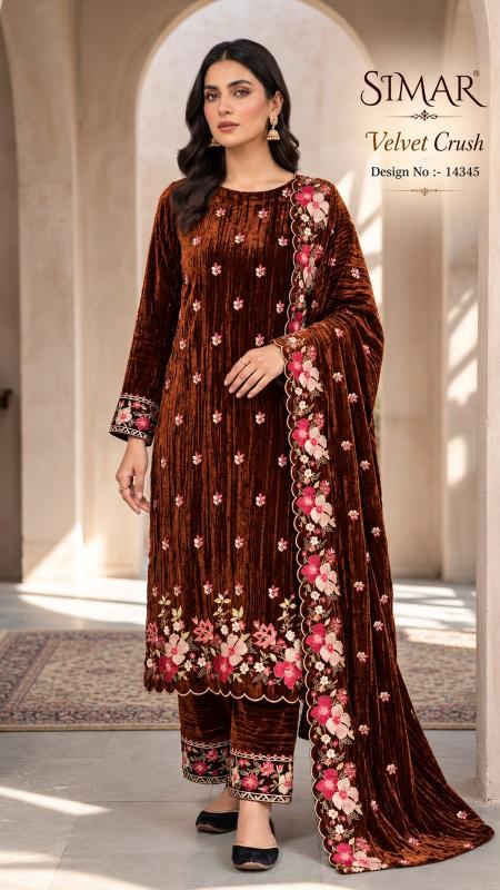 Glossy Simar Velvet Crush 14345 catalog tulsi salwar kameez wholesalers