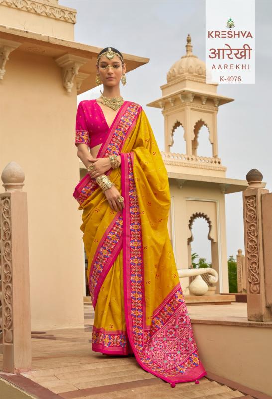 Kreshva Aarekhi catalog patola silk sarees wholesale