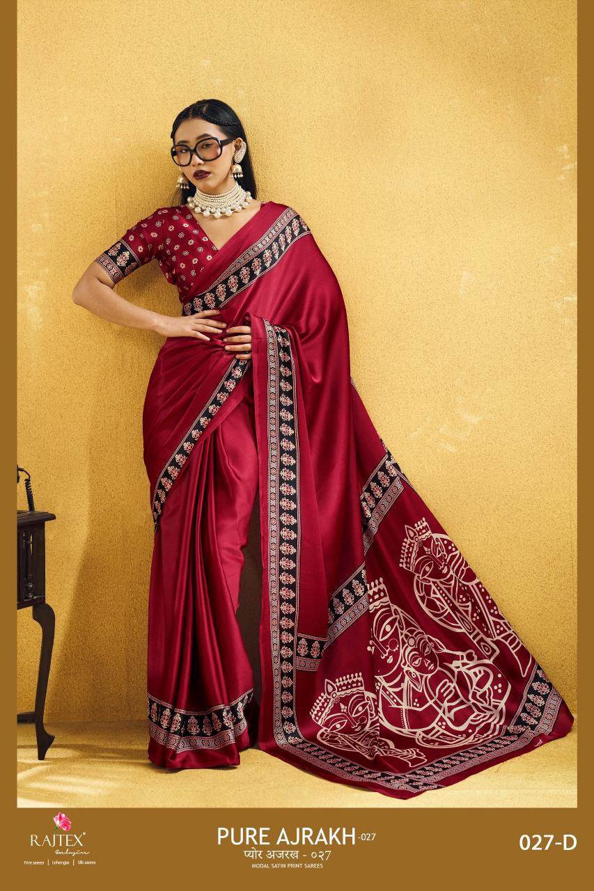 Rajtex Pure Ajrakh 027 catalog saree wholesale in kathmandu
