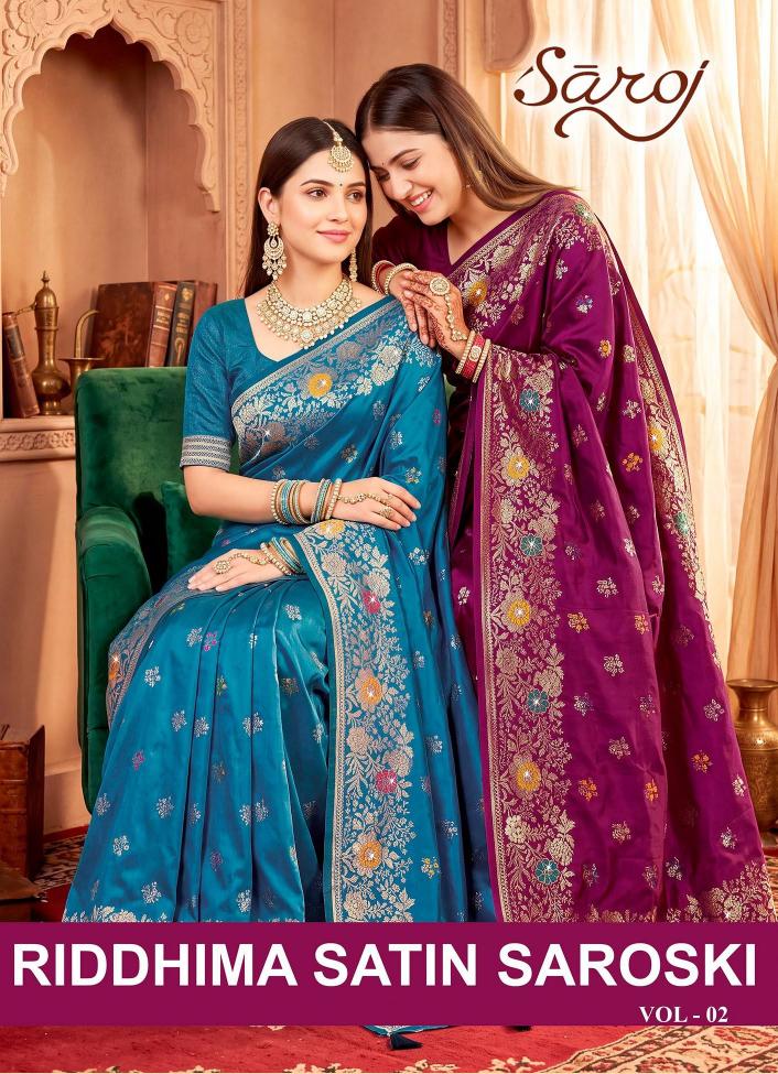 Saroj  Riddhima satin saroski vol.2 satin silk saree in surat price wholesale