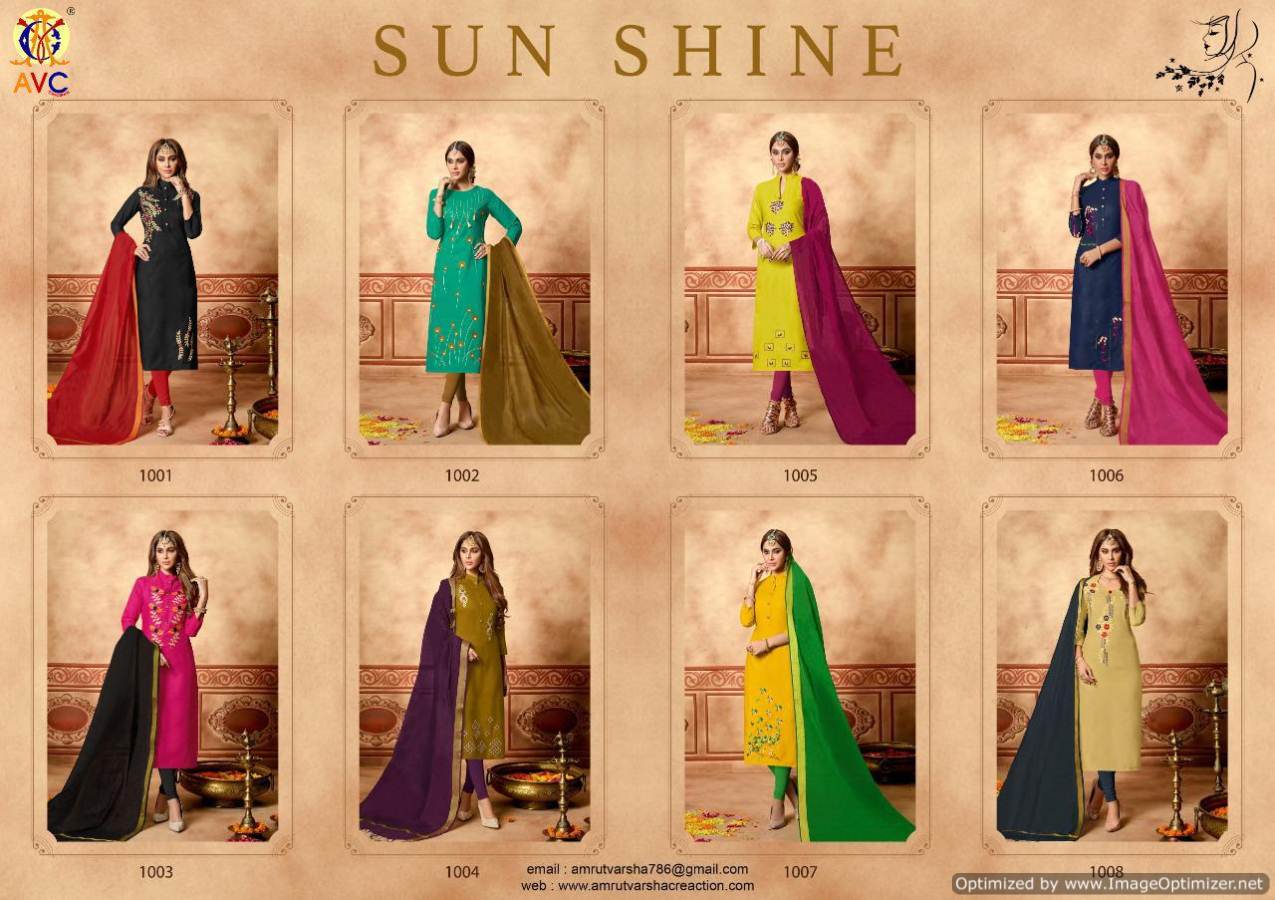 Sun Shine Avc Designer Churidar Dress Materials