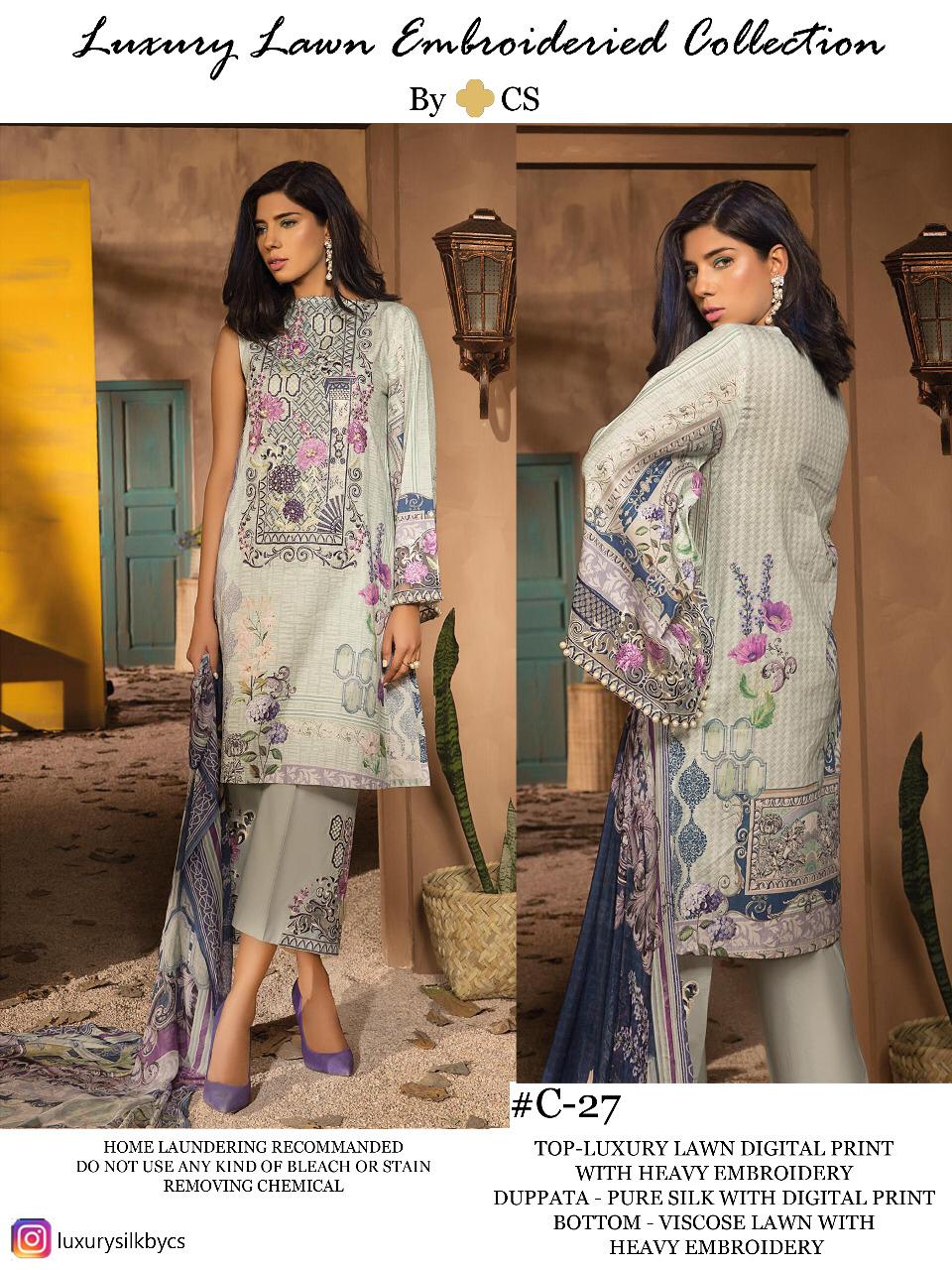 Cs Luxury Vol 7 Karachi Dress Materials Catalogue