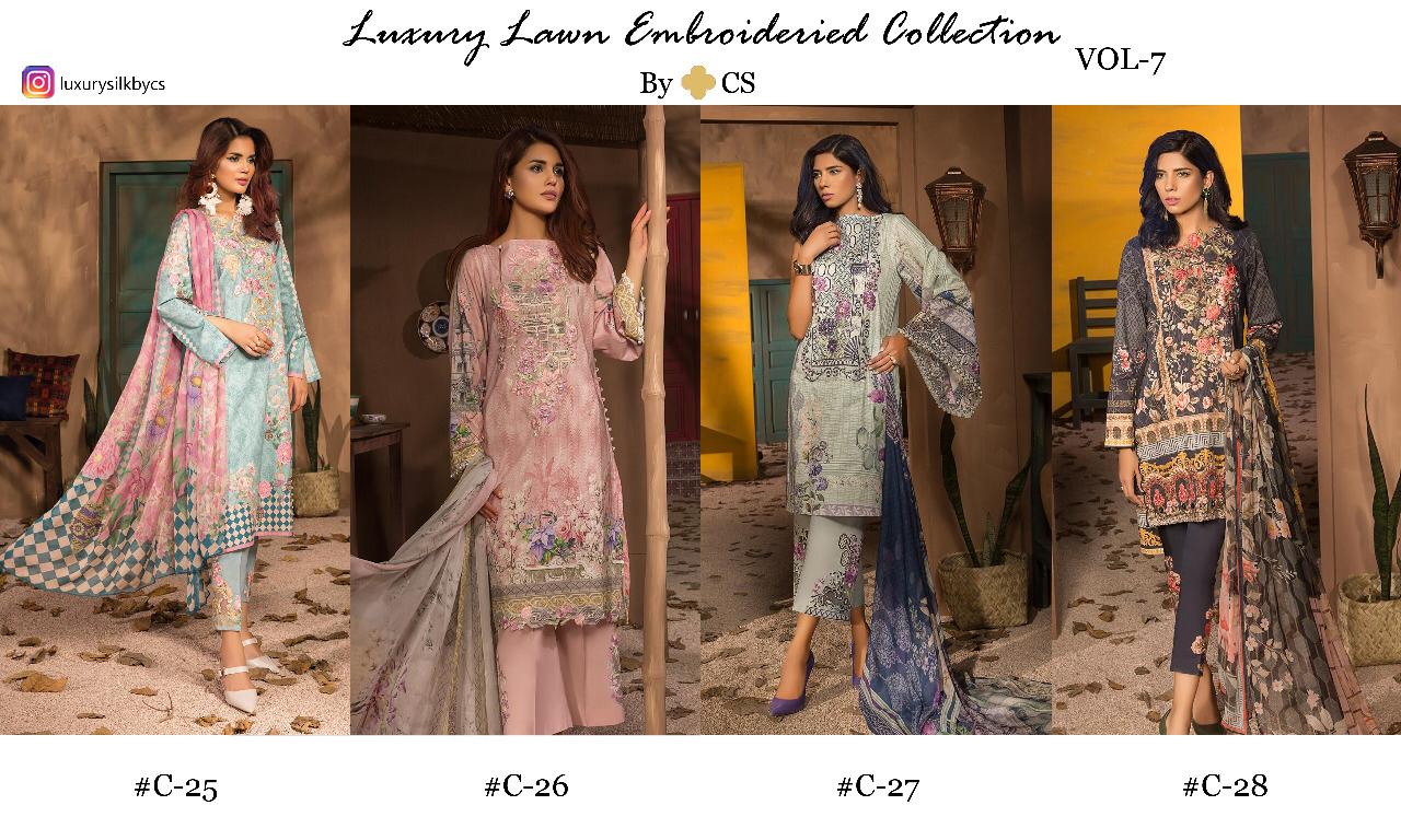 Cs Luxury Vol 7 Karachi Dress Materials Catalogue