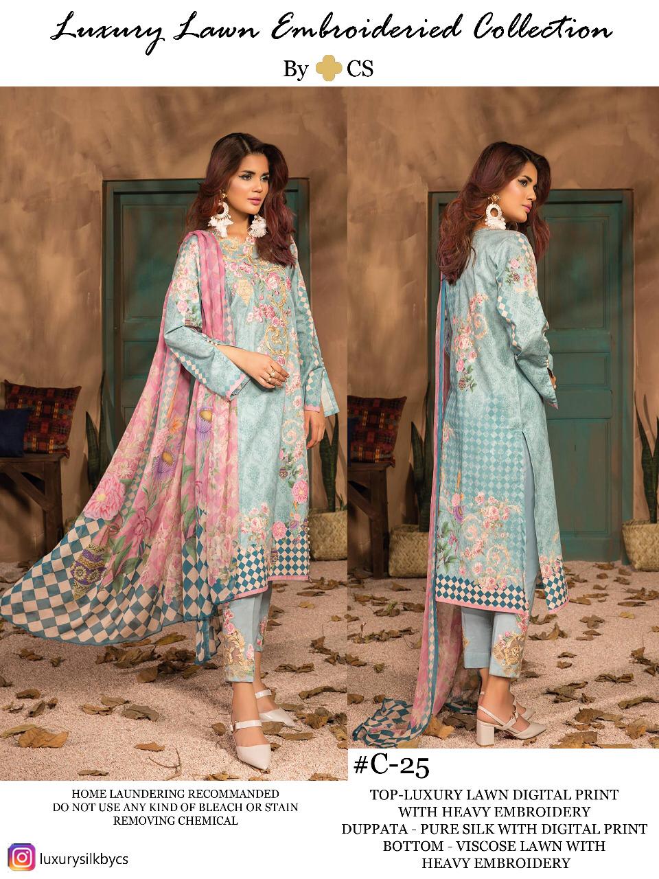 Cs Luxury Vol 7 Karachi Dress Materials Catalogue