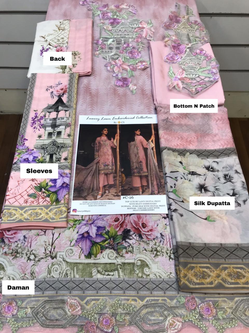 Cs Luxury Vol 7 Karachi Dress Materials Catalogue