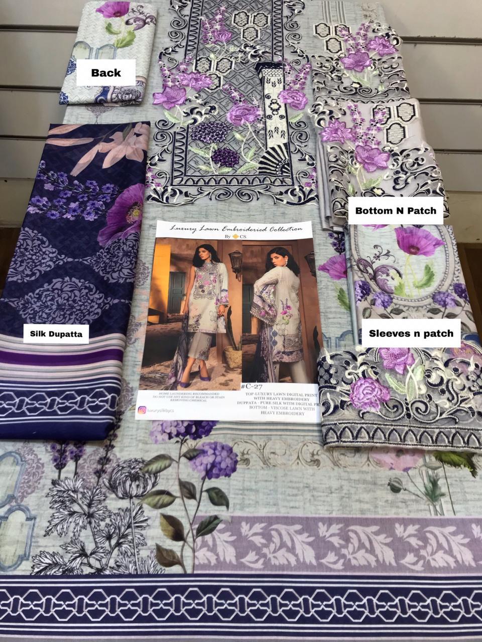 Cs Luxury Vol 7 Karachi Dress Materials Catalogue