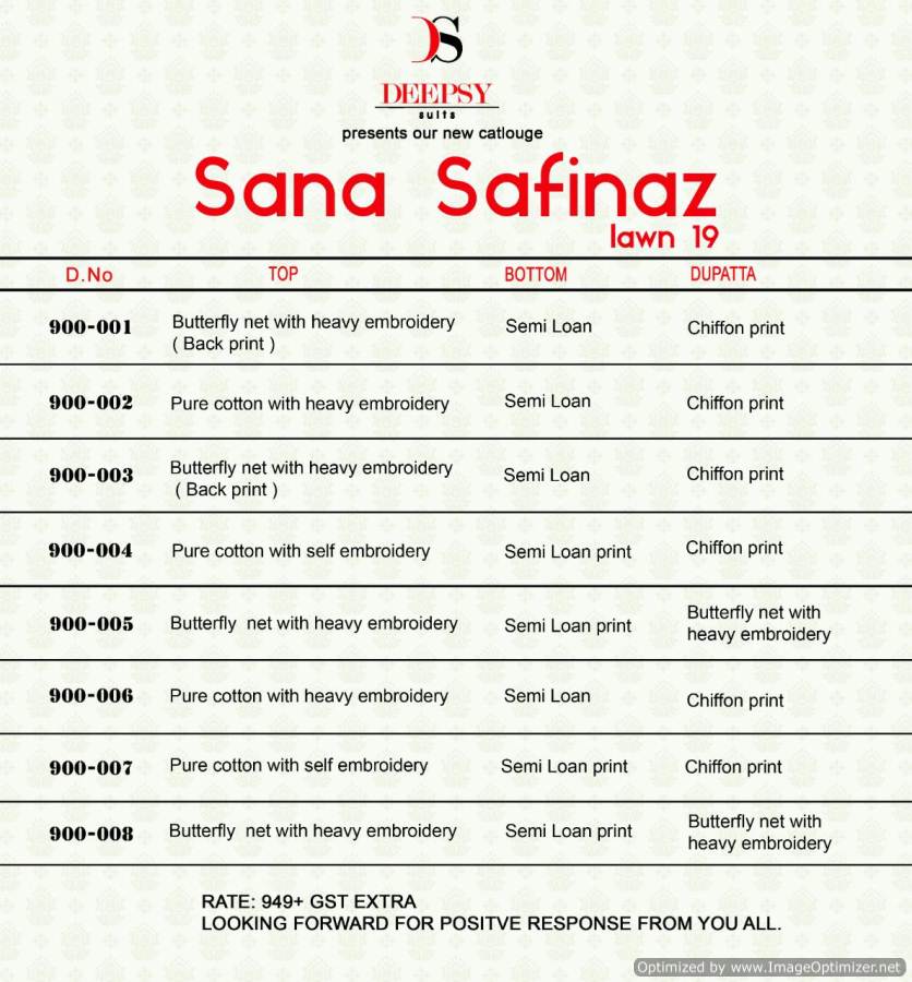 Sana Safinaz Lawn 19 By Deepsy Pakistani Salwar Kameez Catalogue