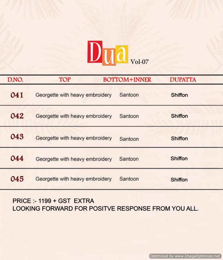 Dua Vol 7 Pakistani Salwar Suit Catalogue