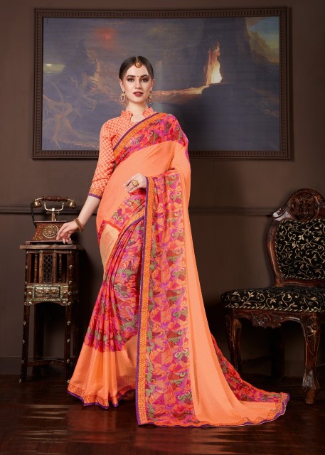 Gracie Chaina Chiffon  Printed Saree Catalogue By Kodas Group