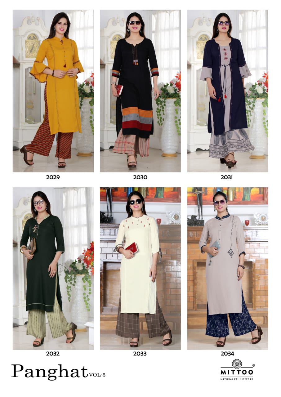 Mittoo Panghat Vol 5 Kurtis With Plazzo Catalogue
