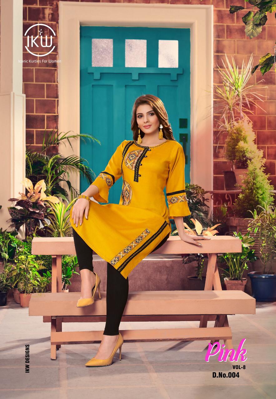 Ikw Peresents New Pink 8 Long Straight Kurtis