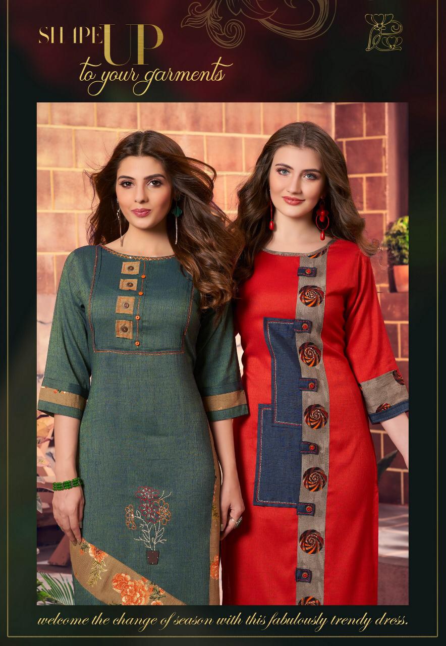 Ikw Peresents New Pink 8 Long Straight Kurtis