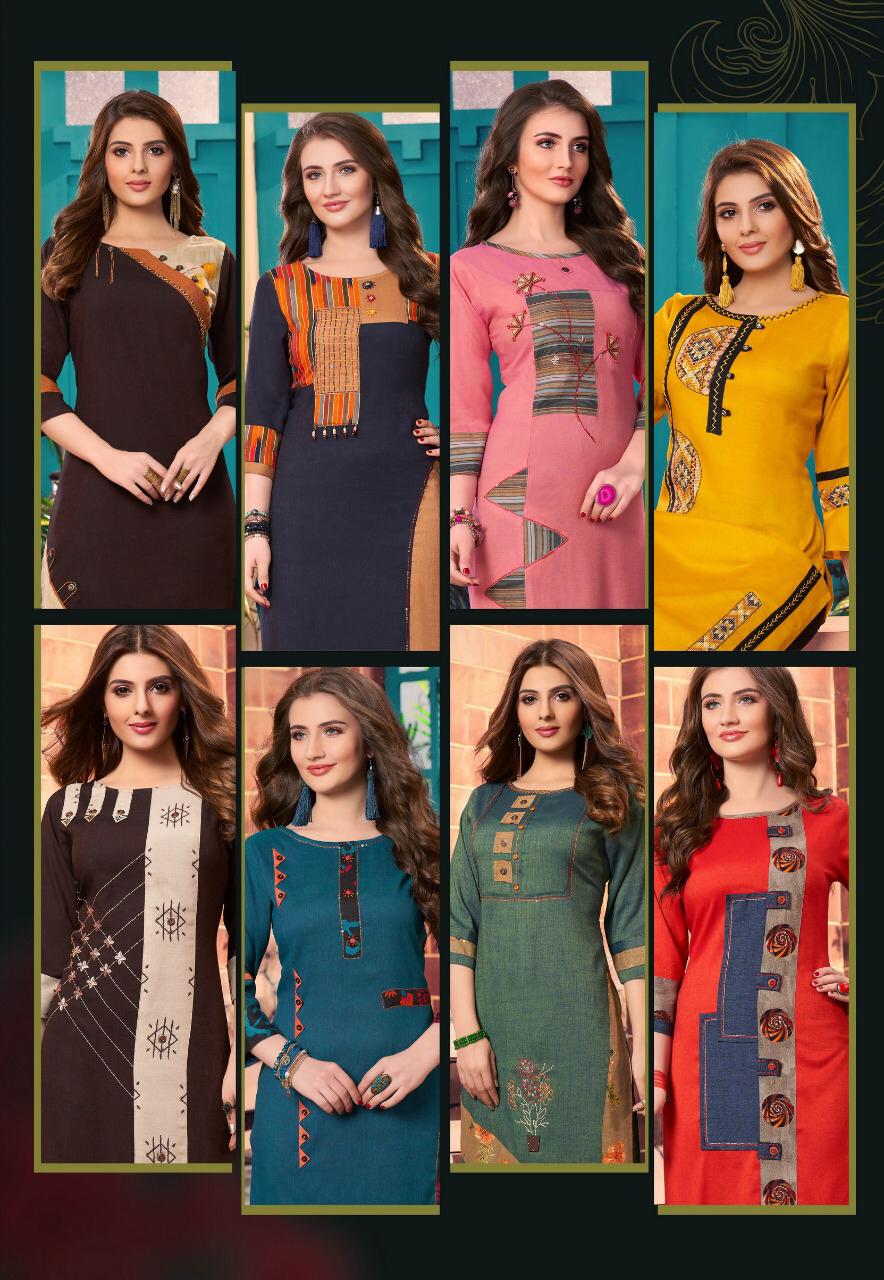Ikw Peresents New Pink 8 Long Straight Kurtis