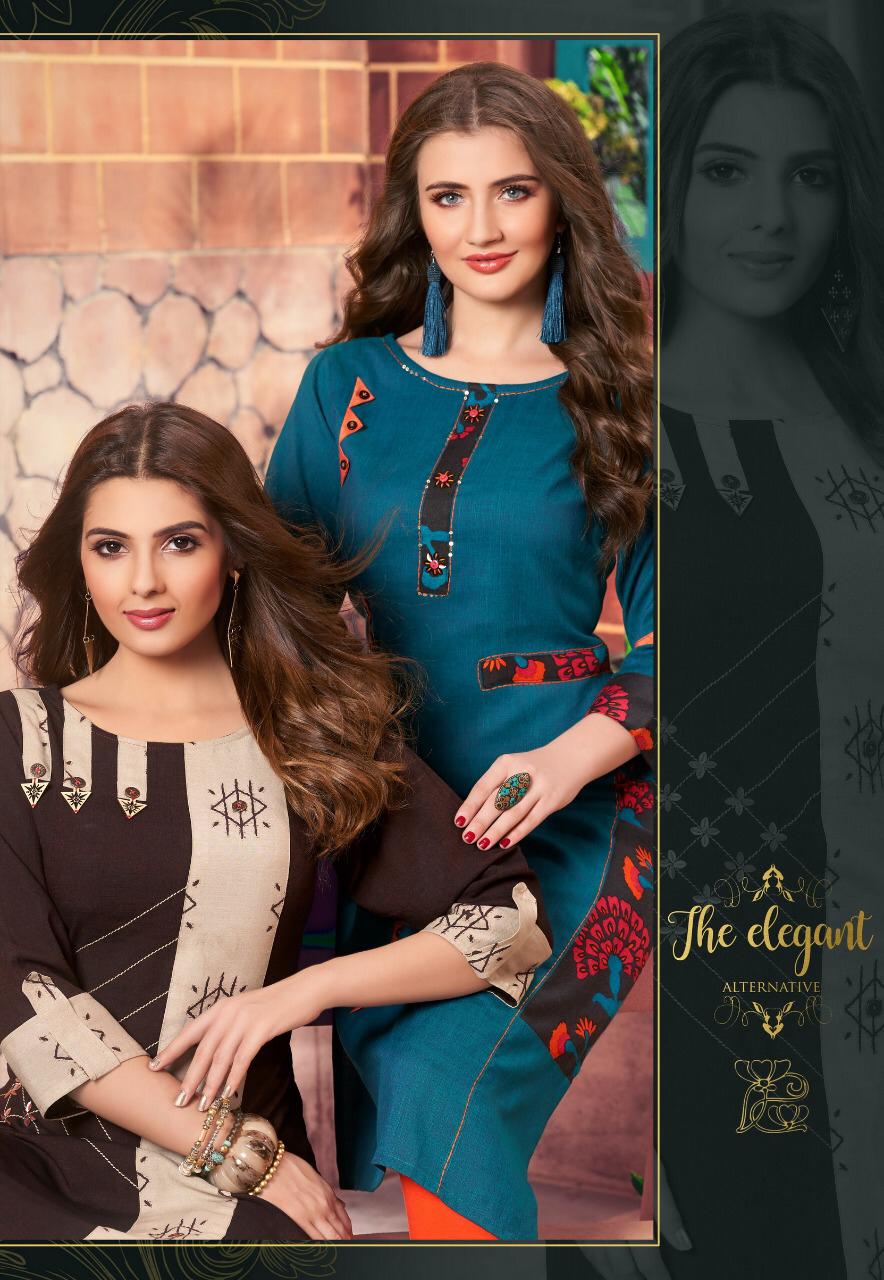 Ikw Peresents New Pink 8 Long Straight Kurtis