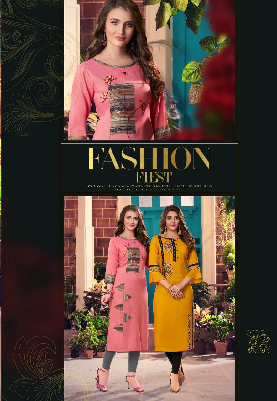 Ikw Peresents New Pink 8 Long Straight Kurtis