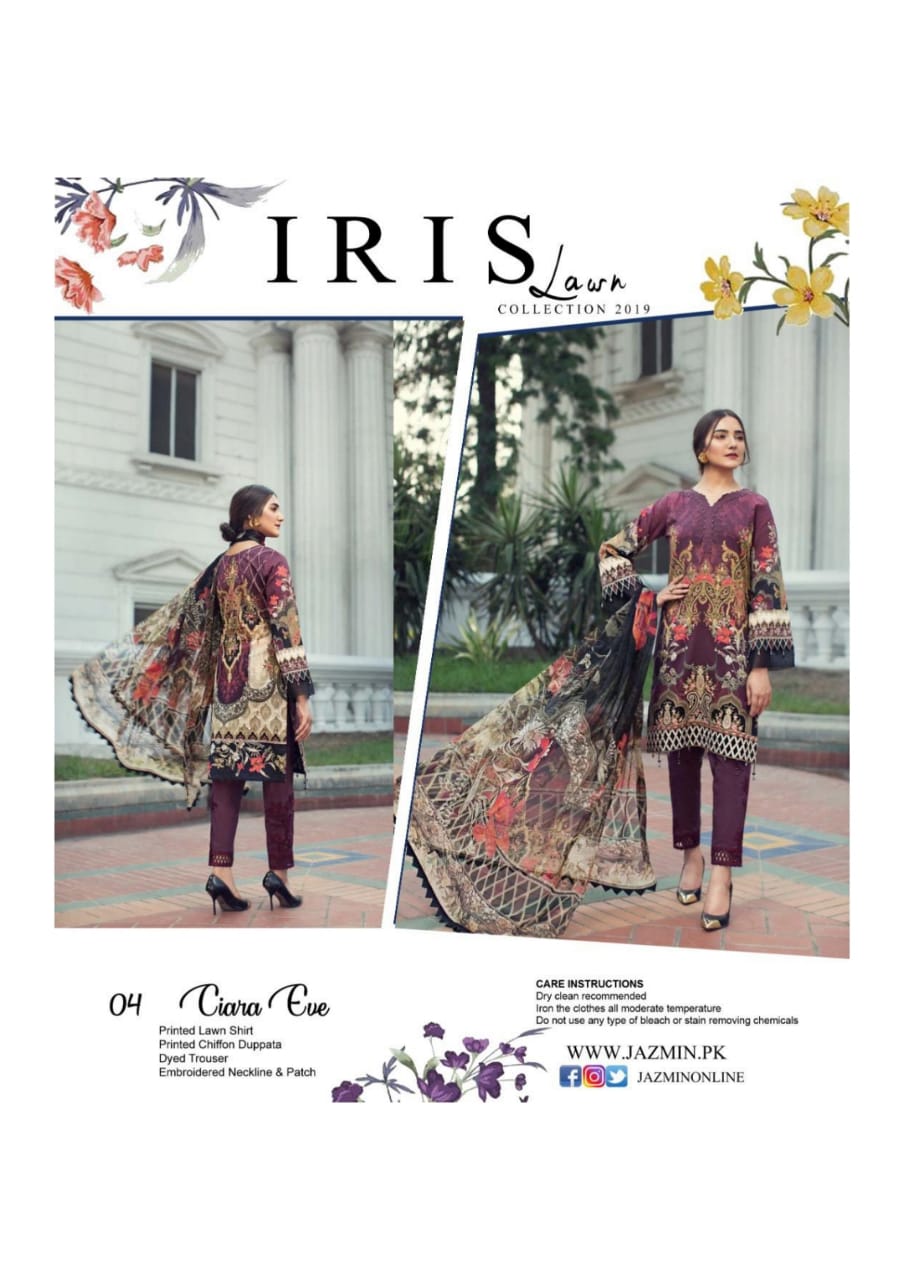 Iris Lawn Collection 2019 Karachi Dress Materials Catalogue
