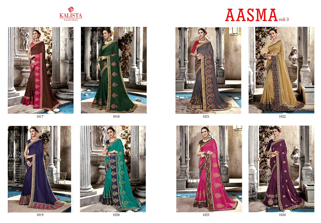 Kalista Fashion By Aasma Vol 3 Designer Sarees Catalogue